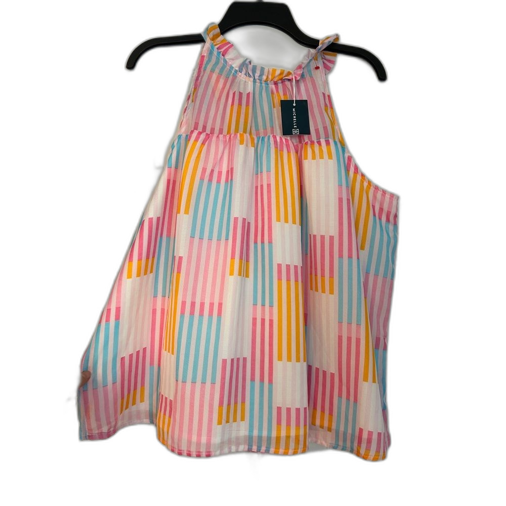 Michelle McDowell New w Tags Halter Tank Top Womens Soze Large Colorful Bright